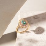 Anel-Gota-com-Cristal-Paraiba-e-Borda-Cravejada-com-Zirconias-Brancas-e-Rosas---Banho-de-Ouro-18k