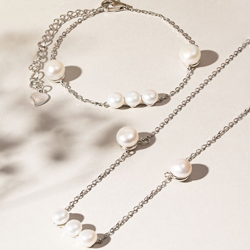 Pulseira-de-Perolas-de-Agua-Doce---20-cm---Prata-925