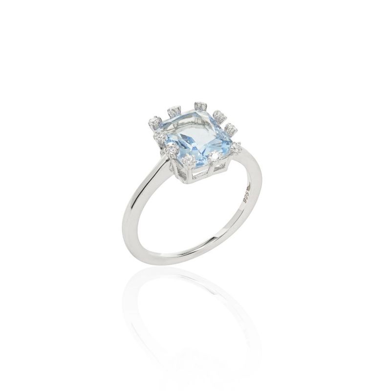 Anel-Coroa-Retangulo-Cristal-London-Blue-e-Zirconia-Branca---Prata-925