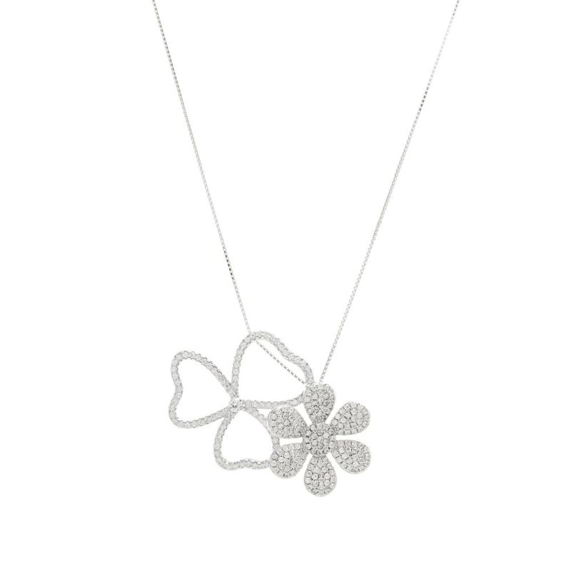 Colar-Flor-e-Trevo-Cravejado-com-Zirconia-Branca---52cm---Prata-925