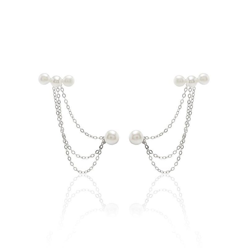 Brinco-Ear-Chain-Versatil-Perolas-de-Agua-Doce-e-Fios---Prata-925