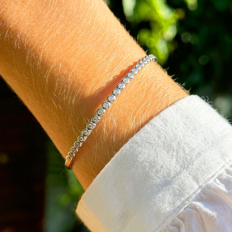 Bracelete-Reto-Bolinhas-com-Zirconias-Brancas---Prata-925-