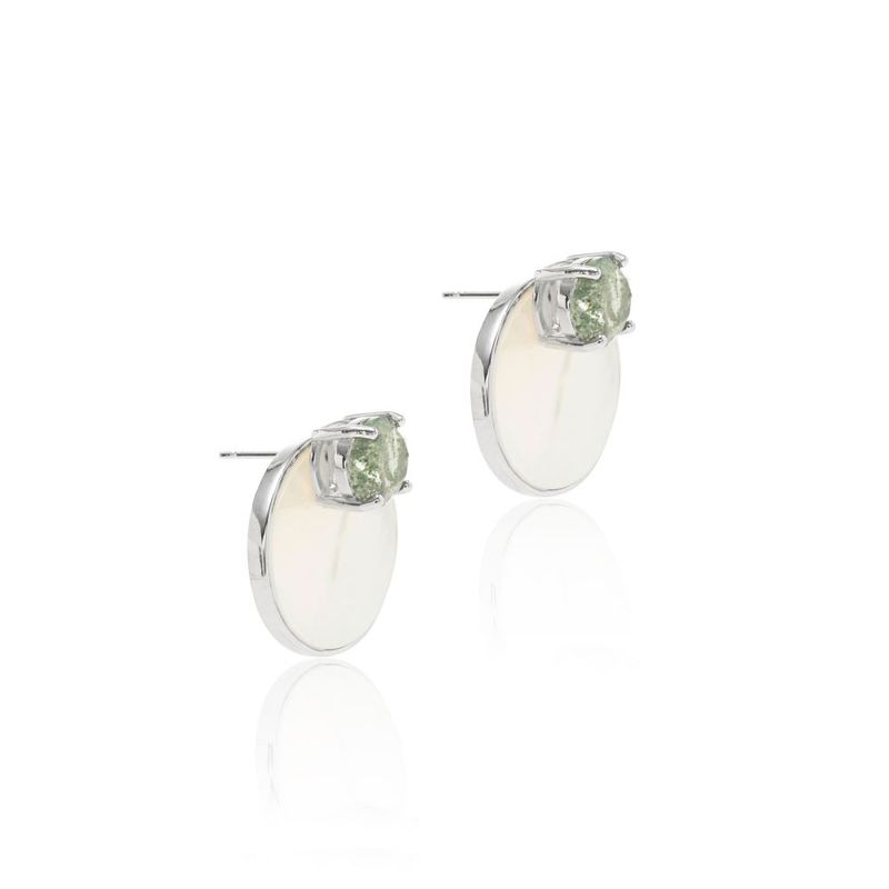 Brinco-Ear-Jacket-Cristal-Rutilado-Cor-Berilo-Oval-e-Madreperola---Banhado-em-Rodio-Branco
