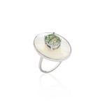 Anel-Cristal-Rutilado-Cor-Berilo-Oval-e-Madreperola---Banho-de-Rodio-Branco