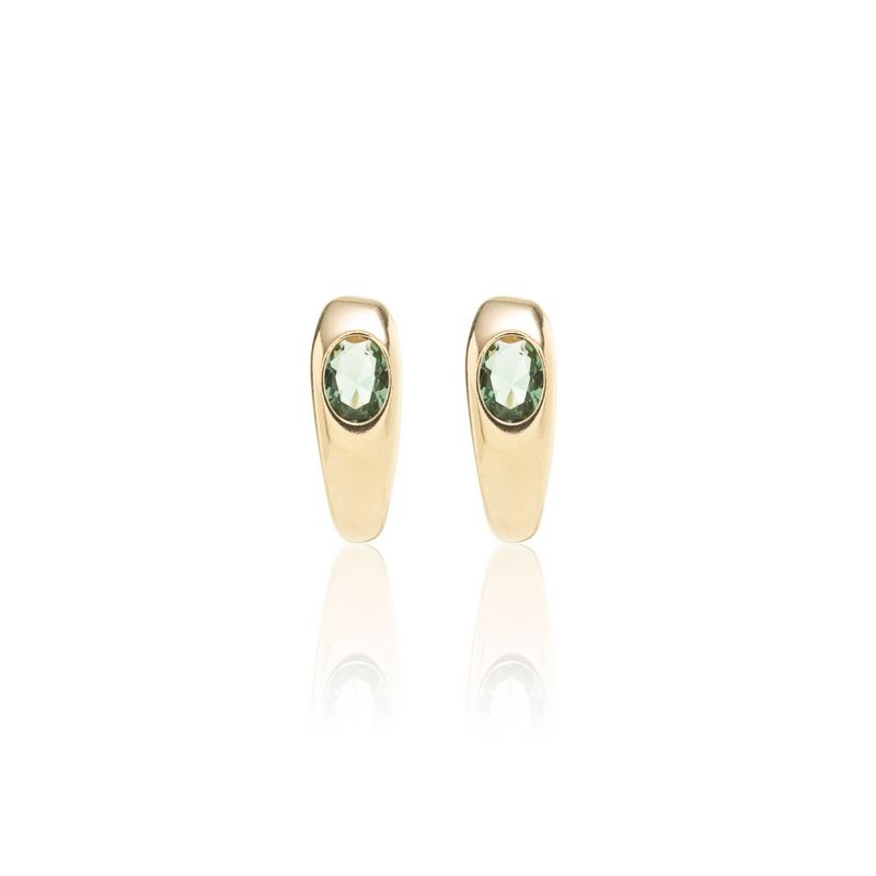 Brinco-Meia-Argola-com-Cristal-Berilo-Oval-Cravacao-Inglesa---Banho-de-Ouro-18k