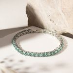 Pulseira-Riviera-Inteira-Cristal-Paraiba-Redondos---18cm---Banho-de-Rodio-Branco-