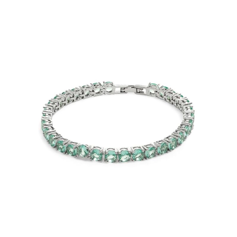 Pulseira-Riviera-Inteira-Cristal-Paraiba-Redondos---18cm---Banho-de-Rodio-Branco-