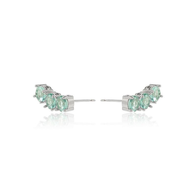 Brinco-Ear-Cuff-Cristal-Paraiba-Redondos---Banho-de-Rodio-Branco