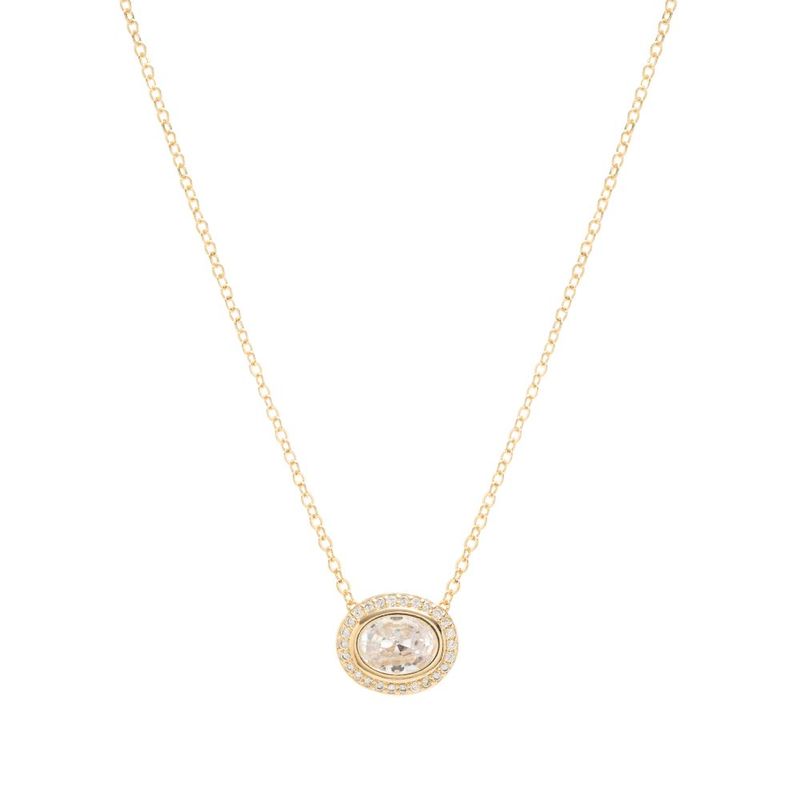 Colar-Zirconia-Branca-Oval-Borda-Cravejada---50cm---Banho-de-Ouro-18k-