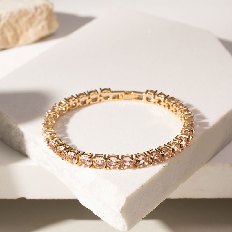 Pulseira-Riviera-Inteira-Cristal-Rodolita---17cm-e-18cm---Banho-de-Ouro-18k
