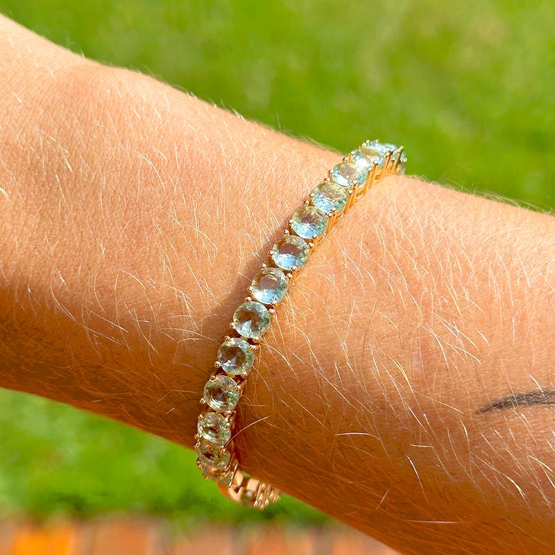 Pulseira-Riviera-Inteira-Cristal-Topazio-Azul---17cm---Banho-de-Ouro-18k