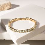 Pulseira-Riviera-Inteira-Cristal-Topazio-Azul---17cm---Banho-de-Ouro-18k