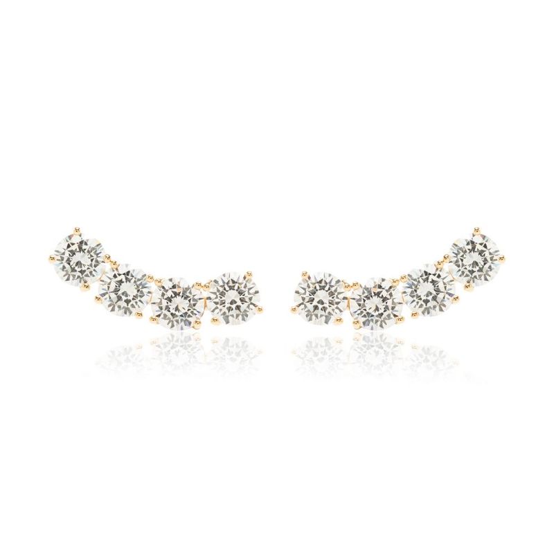 Brinco-Ear-Cuff-Zirconias-Brancas-Redondas---Banho-de-Ouro-18k-