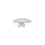 Anel-Solitario-Triplo-Zirconia-Branca-Retangular-com-Aparadores---Banho-de-Ouro-18k-e-Rodio-Branco