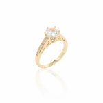Anel-Solitario-Zirconia-Branca-Lateral-Cravejada---Banho-de-Ouro-18k-