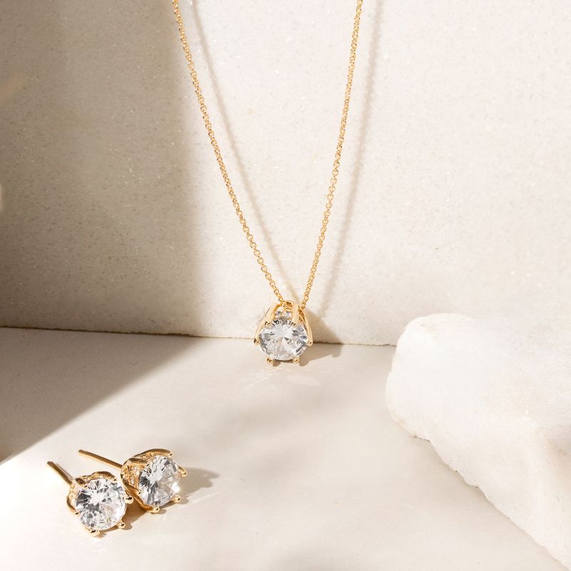 Conjunto-Ponto-de-Luz-7mm-Zirconia-Branca---45cm---Banho-de-Ouro-18k-