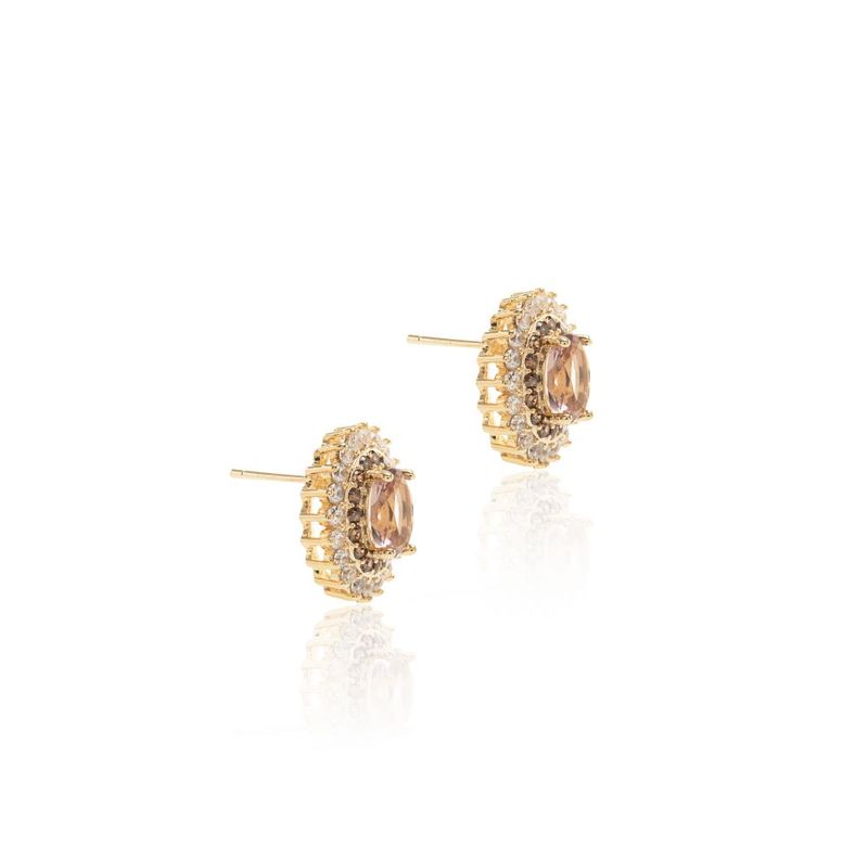 Brinco-Oval-Cristal-Rodolida-com-Broda-Cravejada-com-Zirconias-Branca-e-Chocolate---Banho-de-Ouro-18k-