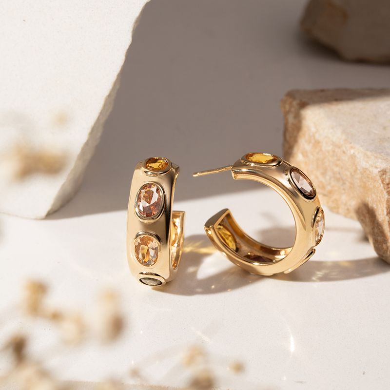 Brinco-Argola-Inteira-Cristal-Citrino-Cristal-Rodolita-Cristal-Peridoto-Cravacao-Inglesa---Banho-de-Ouro-18k