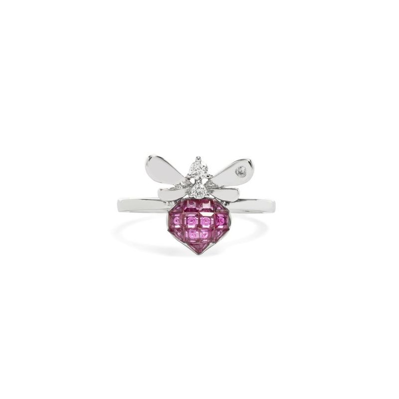 Anel-Borboleta-Mosaico-Cristal-Turmalina-Rosa-Cravacao-Invisivel---Banho-de-Rodio-Branco