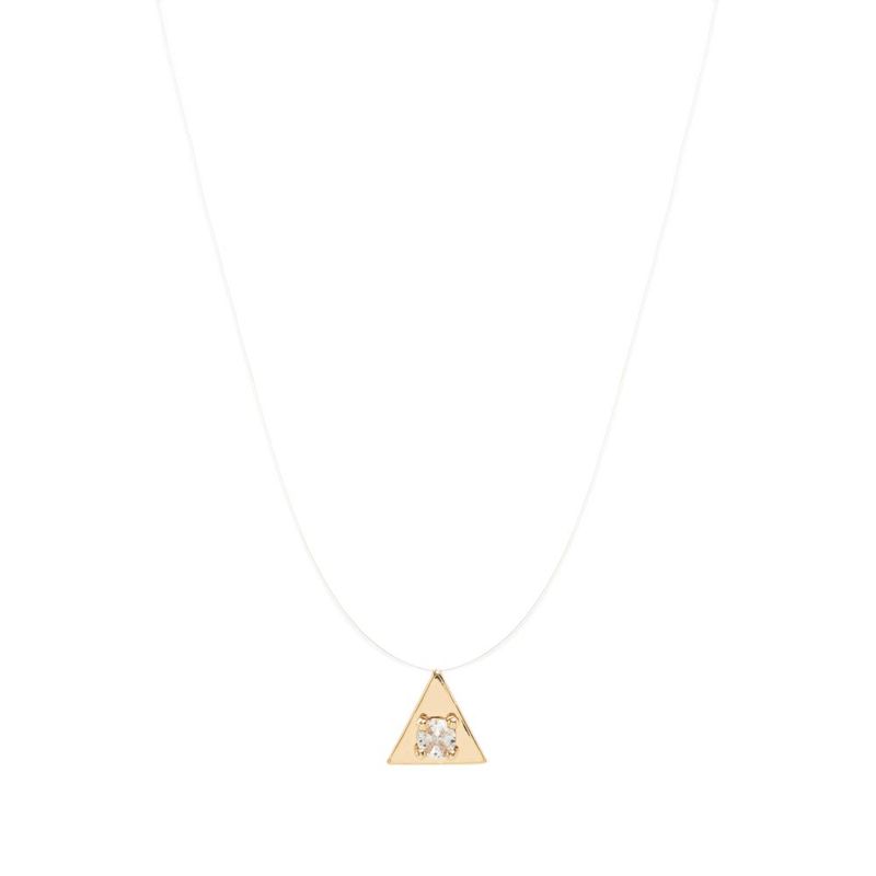 Colar-Triangulo-11-mm-Com-Zirconia-Branca-em-Fio-Invisivel---45-cm---Banho-de-Ouro-18k
