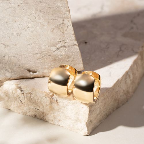 Brinco Argola Lisa 17mm - Banho de Ouro 18k