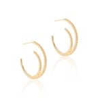 Brinco-Argola-Arco-com-Zirconias-Brancas---Banho-de-Ouro-18k