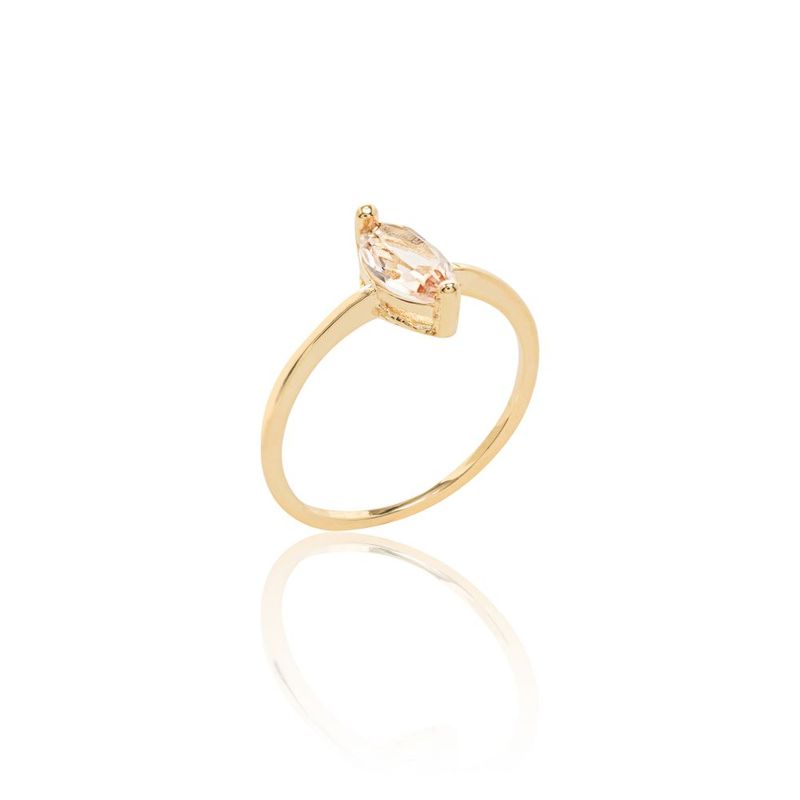 Anel-Solitario-Cristal-Morganita-Navete---Banho-de-Ouro-18k