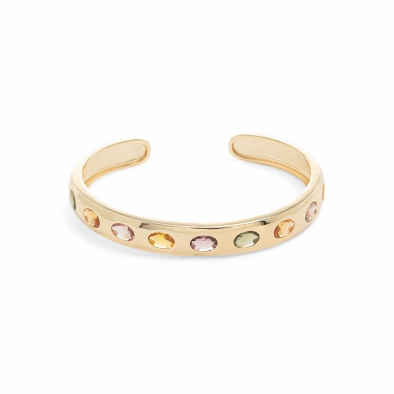 Bracelete-Cristal-Citrino-Cristal-Rodolita-Cristal-Peridoto-Cravacao-Inglesa---Banho-de-Ouro-18k