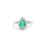 Anel-Gota-de-Cristal-Esmeralda-Cravejada-com-Zirconias-Brancas---Prata-925