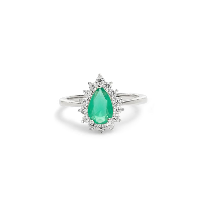 Anel-Gota-de-Cristal-Esmeralda-Cravejada-com-Zirconias-Brancas---Prata-925
