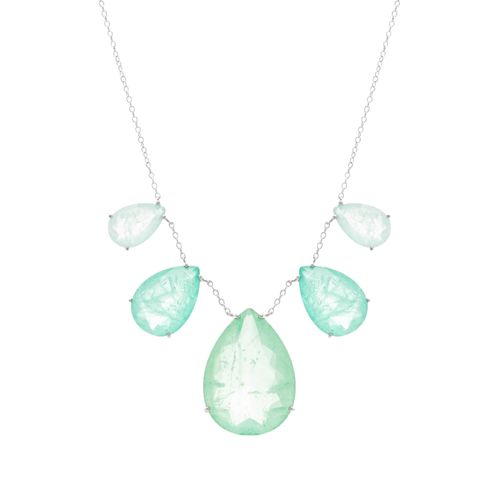 Colar Gotas Fusion Esmeralda Colombiana, Fusion Turmalina e Fusion Turmalin Light - Prata 925