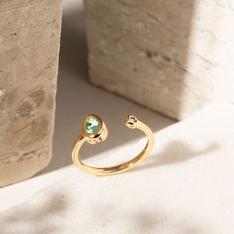 Anel-Cristal-Paraiba-Gotinha-9x6---Banho-de-Ouro-18k