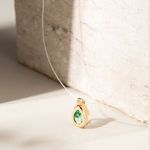 Colar-Cristal-Paraiba-Gotinha-9x6-Fio-Invisivel---45-cm---Banho-de-Ouro-18k