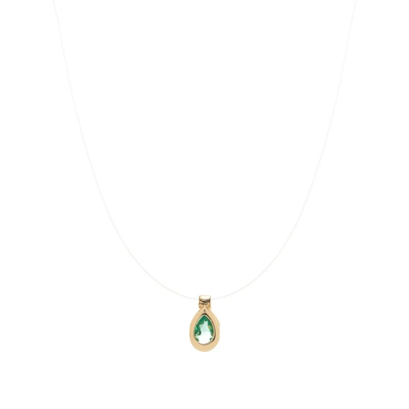Colar-Cristal-Paraiba-Gotinha-9x6-Fio-Invisivel---45-cm---Banho-de-Ouro-18k