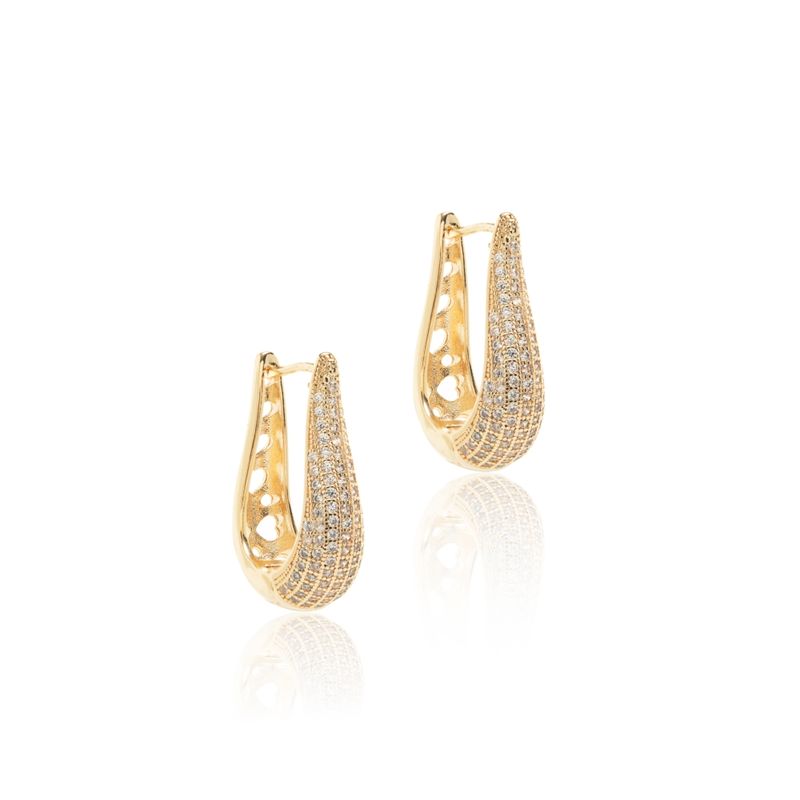 Brinco-Argola-Gota-13-mm-Zirconia-Branca---Banho-de-Ouro-18k