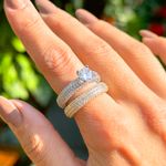 Anel-Solitario-Zirconia-branca---Aparador-Cravejado---Banho-de-Ouro-18k-e-Banho-de-Rodio-Branco