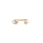 Anel-Aro-Aberto-com-Zirconias-Brancas-Gota-e-Redonda---Banho-de-Ouro-18k