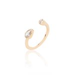 Anel-Aro-Aberto-com-Zirconias-Brancas-Gota-e-Redonda---Banho-de-Ouro-18k