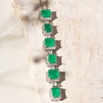 Colar-Gravatinha-Fusion-Esmeralda-Cravejado-com-Zirconias-Brancas---50cm---Banho-de-Rodio-Branco