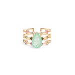 Anel-Gota-Fusion-Esmeralda-Colombiana-com-Zirconias-Coloridas---Banho-de-Ouro-18k
