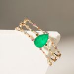 Bracelete-Gota-Fusion-Esmeralda-com-Zirconias-Coloridas---Banho-de-Ouro-18k