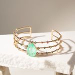 Bracelete-Gota-Fusion-Esmeralda-Colombiana-com-Zirconias-Coloridas---Banho-de-Ouro-18k