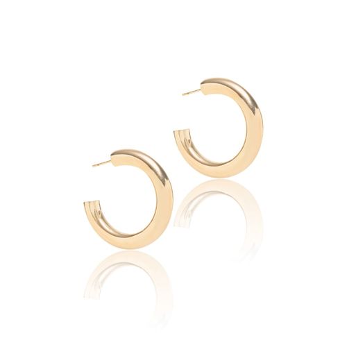 Brinco Argola Redonda Liso 7MM Banho de Ouro 18k