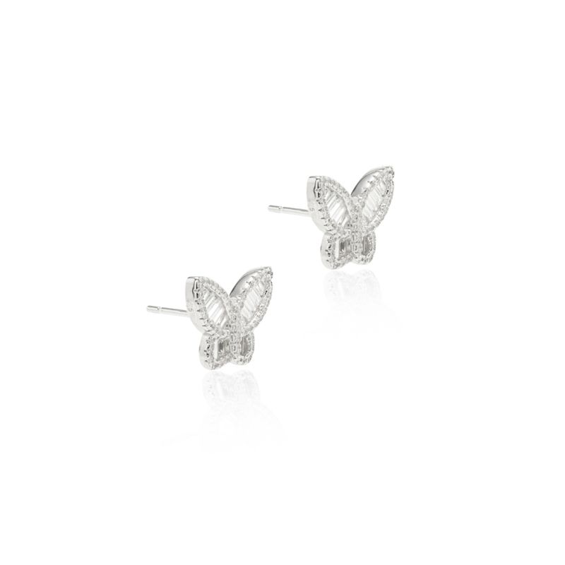 Brinco-Butterfly-com-Zirconias-Brancas-Baguete---Prata-925