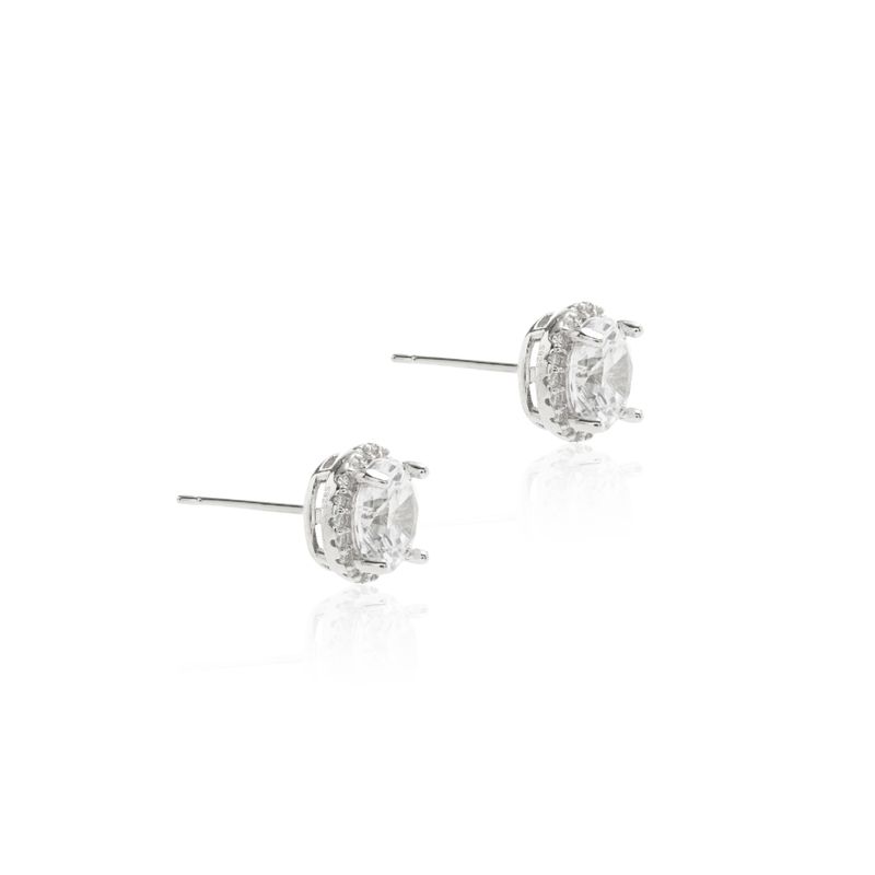 Brinco-Redondo-com-Zirconia-Branca-75-mm-Lapidada-em-Brilhante-com-Cravacao-Halo---Prata-925