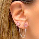 Brinco-Ear-Chain-Fusion-Quartzo-Rosa-Top-Triangulo-com-Zirconias-Brancas---Prata-925