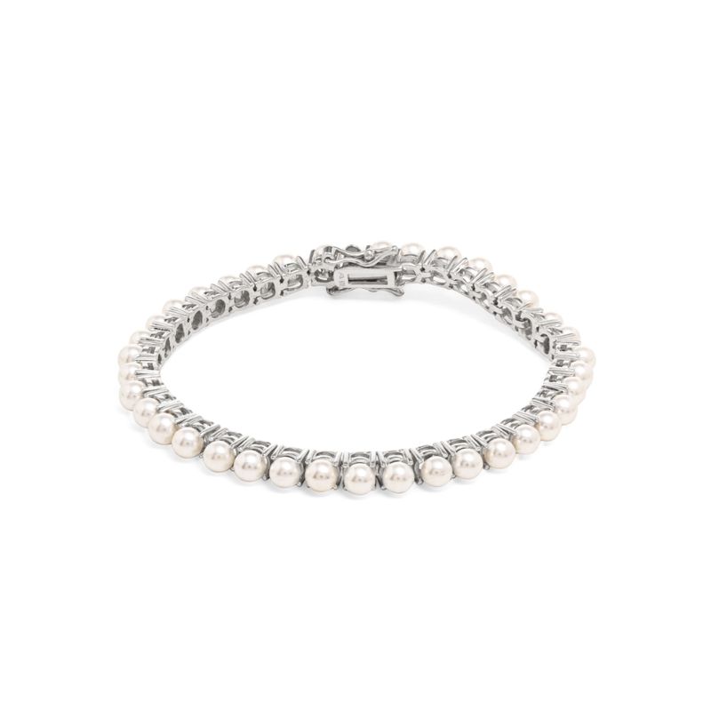 Pulseira-Riviera-com-Perolas-de-Agua-Doce---17-cm---Prata-925