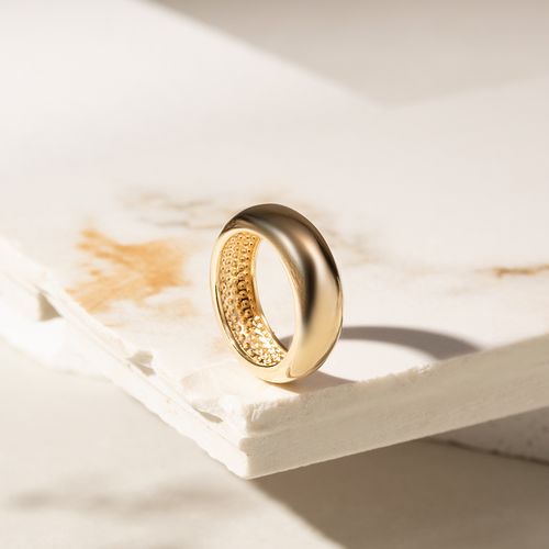 Anel Aliança Larga Lisa - Banho de Ouro 18k