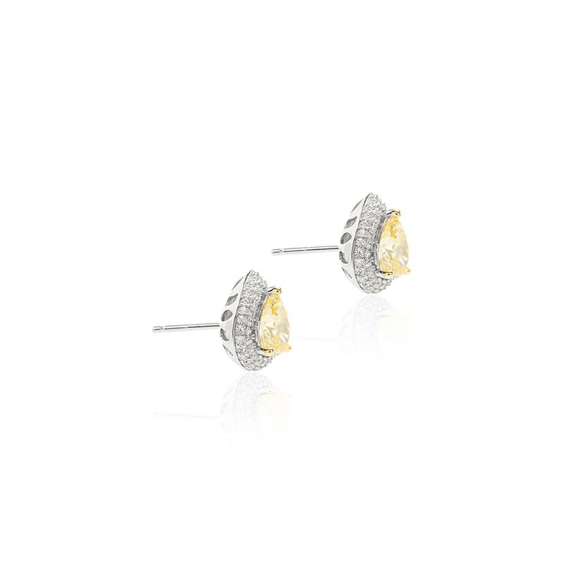 Brinco-de-Cristal-Citrino-em-Gota-com-Borda-Cravejada---Prata-925-com-Banho-de-Rodio-Branco