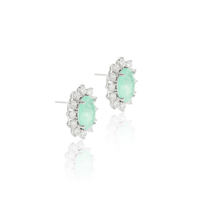 Brinco-Fusion-de-Esmeralda-Colombiana-Oval-10x15---Prata-925-com-Banho-de-Rodio-Branco